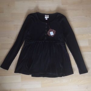 New Knox Rose Black Long Sleeve Top Size XS